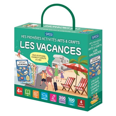 Couverture de Les vacances : colle les stickers, colorie et complète le livre !