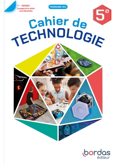 Couverture de Cahier de technologie 5e : programme 2024