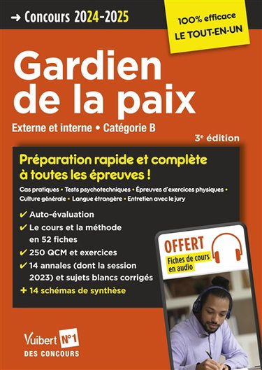Couverture de Gardien de la paix : externe et interne, catégorie B : concours 2024-2025