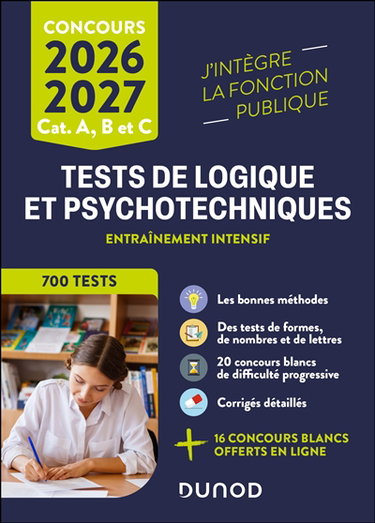 Couverture de Tests de logique et psychotechniques : entraînement intensif : aux catégories A, B et C, 2026-2027