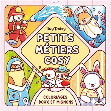 Couverture de Petits métiers cosy : coloriages doux et mignons