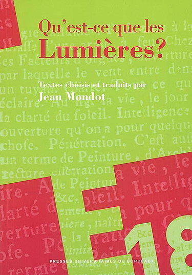 Couverture de Qu'est-ce que les Lumières ? par Jean Mondot