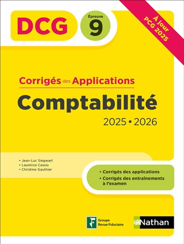 Couverture de Comptabilité, DCG épreuve 9 : corrigés des applications 2025-2026