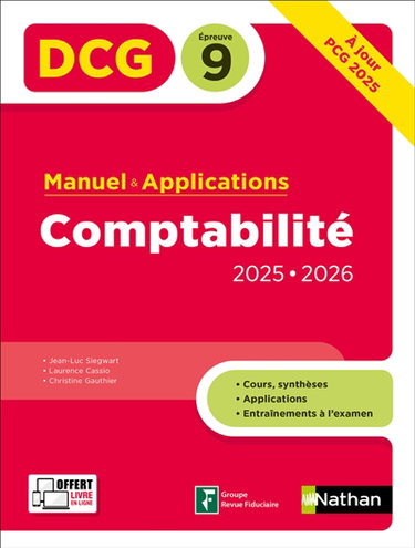 Couverture de Comptabilité, DCG épreuve 9 : manuel & applications : nouveau programme par Jean-Luc Siegwart