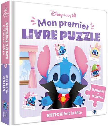 Couverture de Stitch fait la fête : 5 puzzles de 4 pièces par Walt Disney company