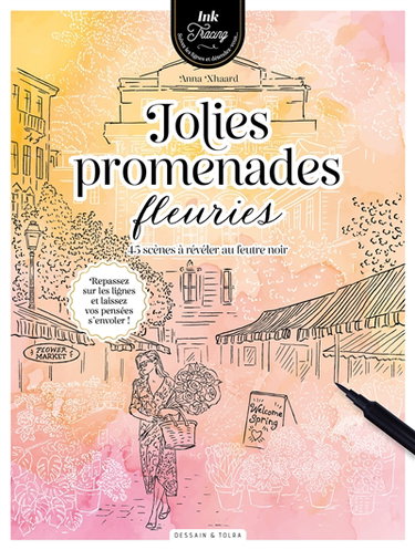 Couverture de Promenades anti-stress au feutre noir par Anna Xhaard
