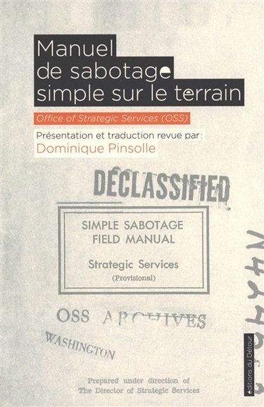 Couverture de Manuel de sabotage simple sur le terrain