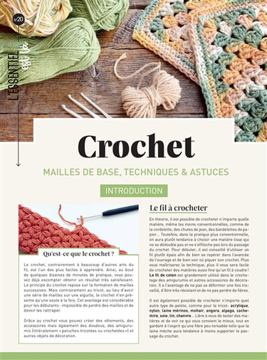 Couverture de Crochet : mailles de base, techniques & astuces par Collectif