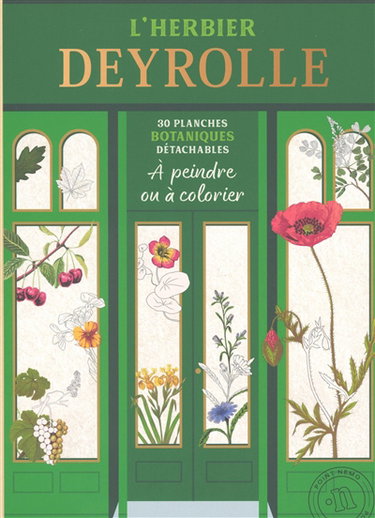 Couverture de L'herbier Deyrolle : 30 planches botaniques détachables à peindre ou à colorier par Deyrolle