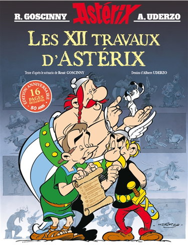 Couverture de Une aventure d'Astérix. Les XII travaux d'Astérix : d'après le film animé par les Studios Idéfix