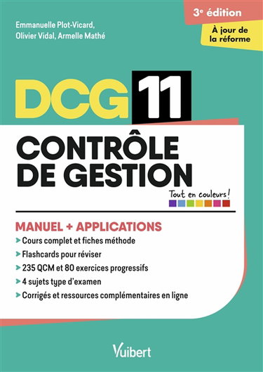 Couverture de DCG 11, contrôle de gestion : manuel + applications par Armelle Mathé
