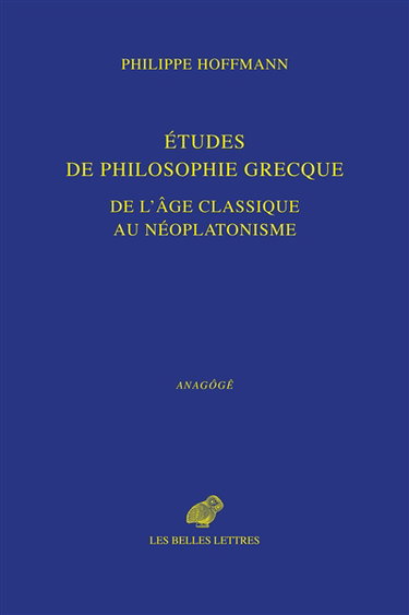 Couverture de Etudes de philosophie grecque : de l'âge classique au néoplatonisme