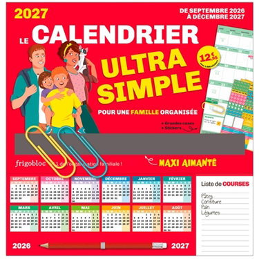 Couverture de Frigobloc Le calendrier Ultra Simple : Calendrier organiseur familial (de sept. 2026 à déc. 2027)