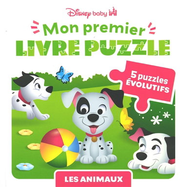 Couverture de Les animaux : mon premier livre puzzle : 5 puzzles évolutifs par Walt Disney company