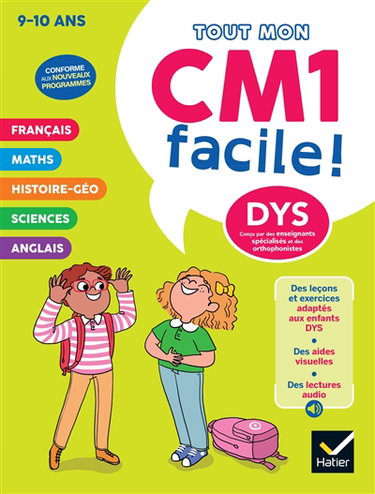 Couverture de Mon CM1 facile ! 9-10 ans, dys : conforme aux nouveaux programmes
