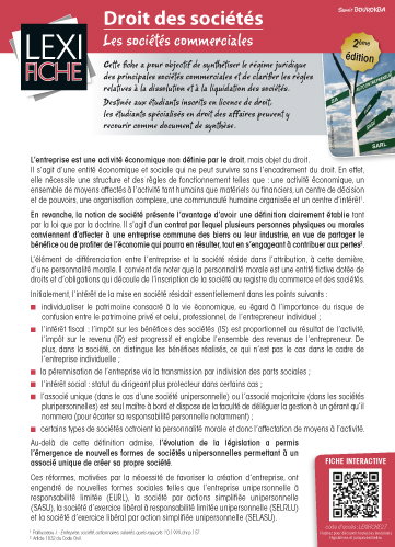 Couverture de Droit des sociétés : les sociétés commerciales par Samir Bourokba