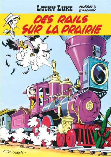 Couverture de Lucky Luke. Vol. 9. Des rails sur la prairie