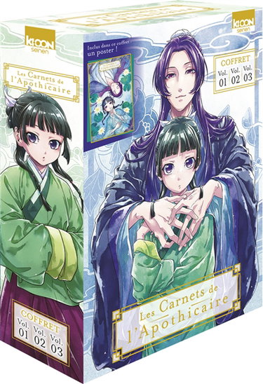 Couverture de Les carnets de l'apothicaire : coffret vol. 01, vol. 02, vol. 03 par Itsuki Nanao