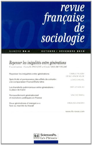 Couverture de Revue française de sociologie, n° 54-4. Repenser les inégalités entre générations par Camille Peugny