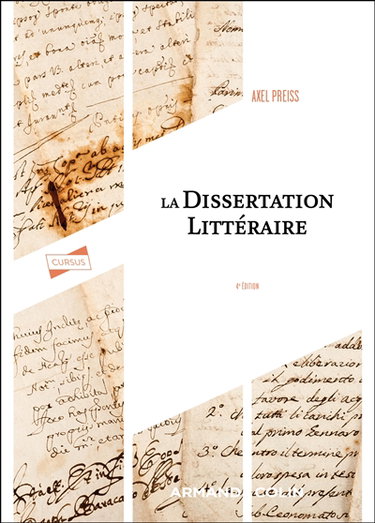Couverture de La dissertation littéraire par Axel Preiss