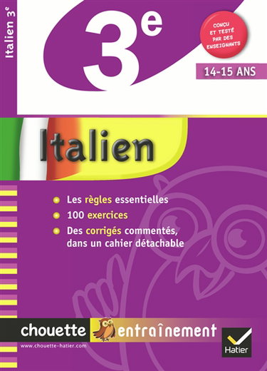 Couverture de Italien 3e, 14-15 ans : niveau A1+-A2 du CECR par Dominique Fioravanti Poli