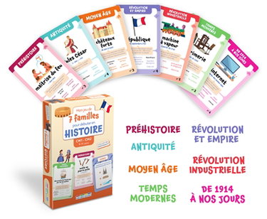 Couverture de Mon jeu de 7 familles pour débuter en histoire : CM1, CM2, 8-11 ans par Maxime Paul