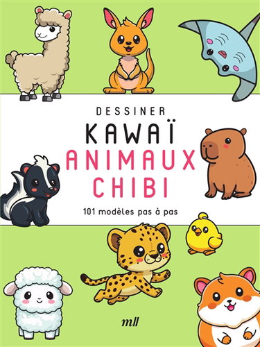 Couverture de Dessiner kawaï. Animaux chibi : 101 modèles pas à pas par Véronique Pot