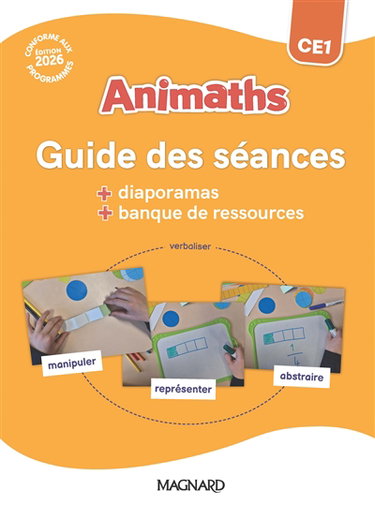 Couverture de Animaths CE1 : guide des séances + diaporamas + banque de ressources : conforme aux programmes par Thierry Dulion