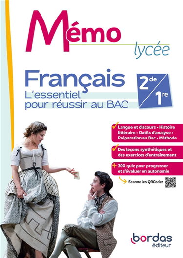 Couverture de Français 2de, 1re : l'essentiel pour réussir au bac par Fanny Egger