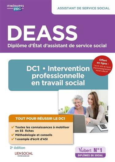 Couverture de DEASS, diplôme d'Etat d'assistant de service social : DC1, intervention professionnelle en travail social par Sarah Ferrand