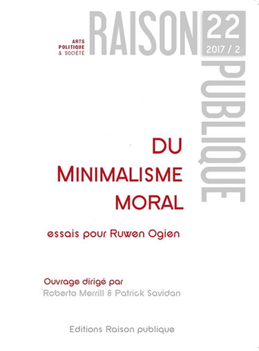 Couverture de Du Minimalisme moral : Essais pour Ruwen Ogien