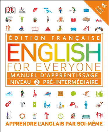 Couverture de English for everyone, niveau 2 pré-intermédiaire : manuel d'apprentissage