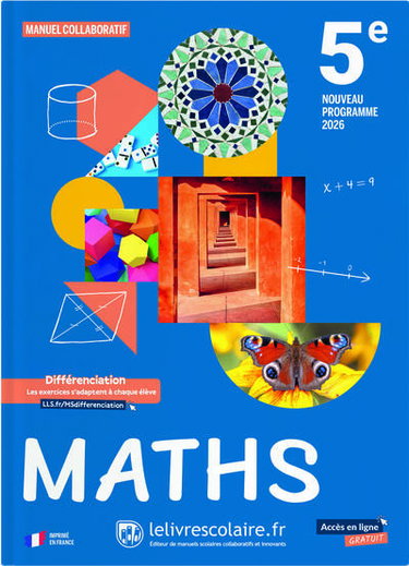 Couverture de Maths 5e : manuel collaboratif : nouveau programme 2026