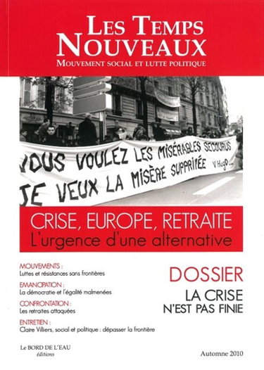 Couverture de Temps nouveaux (Les), n° 1. La crise n'est pas finie