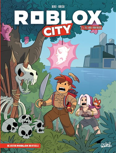 Couverture de Roblox City. Vol. 2. L'île aux Fruitblox : une aventure Roblox non officielle