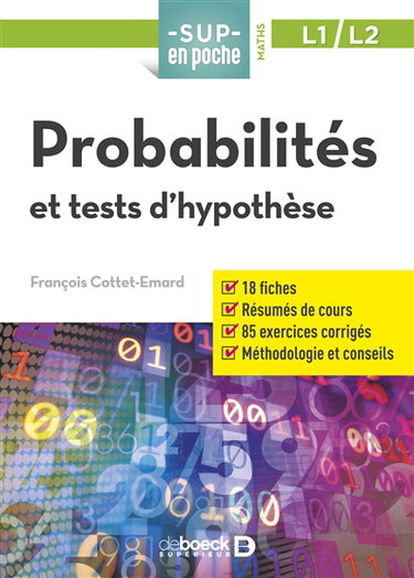 Couverture de Probabilités et tests d'hypothèse, L1-L2