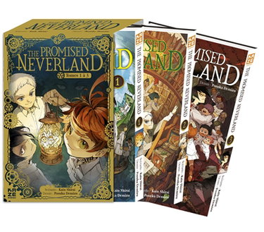 Couverture de The promised Neverland : coffret, tomes 1 à 3
