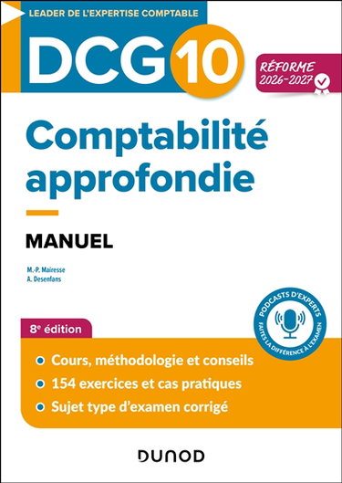 Couverture de DCG 10, comptabilité approfondie : manuel : réforme 2026
