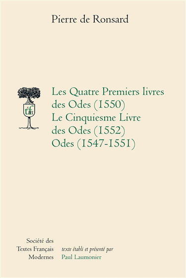 Couverture de Les quatre premiers livres des Odes (1550). Le cinquiesme livre des Odes (1552). Odes (1547-1551)