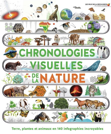 Couverture de Chronologies visuelles de la nature : Terre, plantes et animaux en 140 infographies incroyables