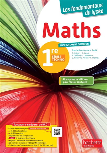 Couverture de Maths 1re séries techno, enseignement commun