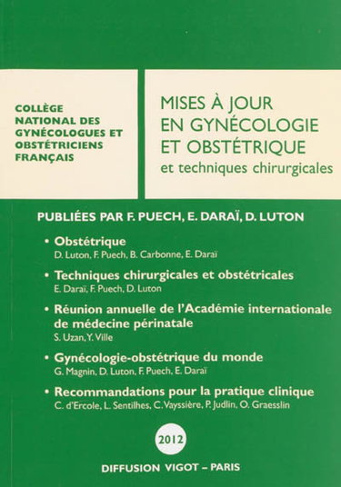 Couverture de Mises à jour en gynécologie et obstétrique et techniques chirurgicales