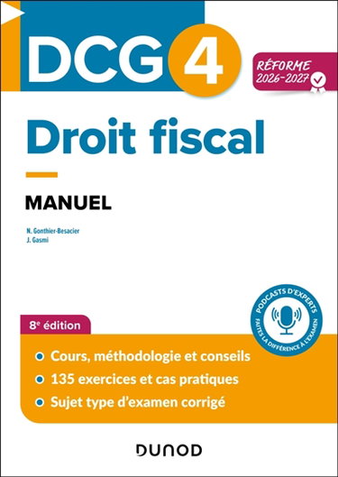 Couverture de DCG 4, droit fiscal : manuel : réforme 2026-2027