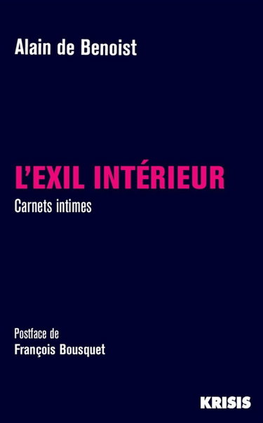 Couverture de L'exil intérieur : carnets intimes
