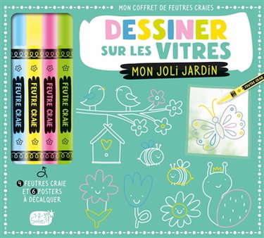 Couverture de Dessiner sur les vitres : mon joli jardin