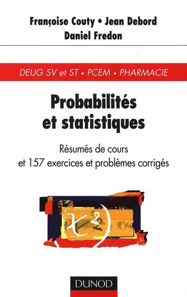 Couverture de Probabilités et statistiques : rappels de cours et exercices