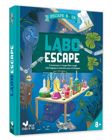 Couverture de Labo escape : 3 aventures palpitantes pour retrouver le savant fou et réparer sa machine infernale !