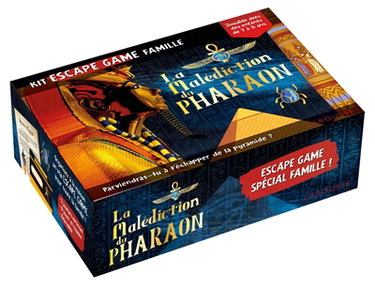 Couverture de La malédiction du pharaon : kit escape game famille
