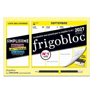Couverture de Mini Frigobloc Hebdomadaire Simplissime 2027 : Calendrier Compact / sem (de sept. 2026 à déc. 2027)