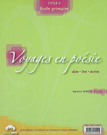 Couverture de Voyages en poésie : cycle II de l'école primaire